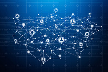 Obraz premium People network in business background