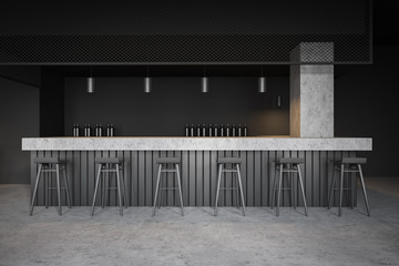 Bar counter in loft style pub