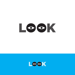 Fototapeta premium Look logo. Letters u in the form of two eyes, observation logo. Comic icon.