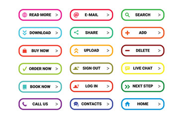 Web buttons - huge vector set. The most popular buttons in one useful set.