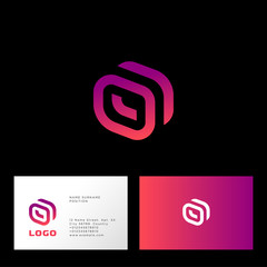 Fototapeta premium O monogram. Round gradient logo. Bound lines emblem. Monochrome option.