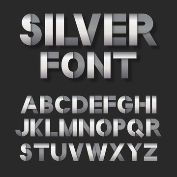 Silver metallic font set