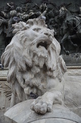  Big equestrian statue of Vittorio Emanuele II in Milan city 