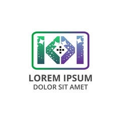 vector illustration double letter k cleaning service icon logo design