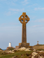 Celtic cross on Llanddwyn island