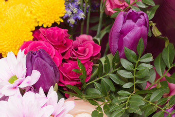Naklejka na ściany i meble Bouquet of beautiful garden flowers