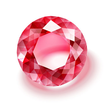 Realistic ruby illustration - vector red diamond 