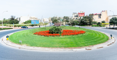 Flowers arrangement and roundabouts 