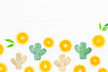 Fresh oranges pattern on white background