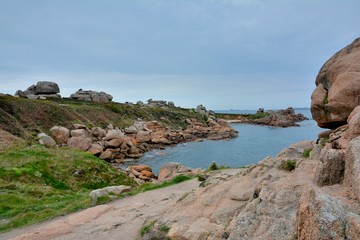 Obraz premium La côte de granit rose en Bretagne. France