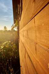 Wooden wall of a rural house
