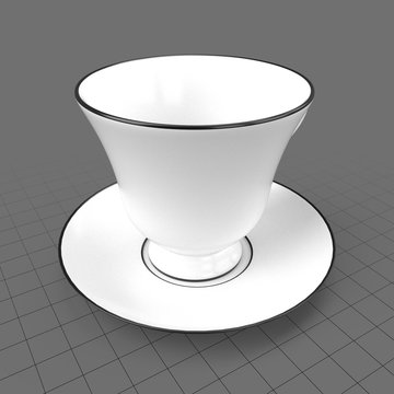 Black and white cup and saucer