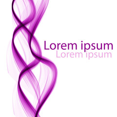 Abstract bright purple waves on a white background