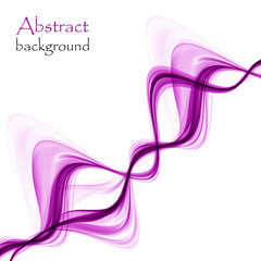 Abstract bright purple waves on a white background