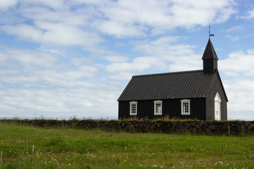 Fototapeta premium first wooden church in the iceland