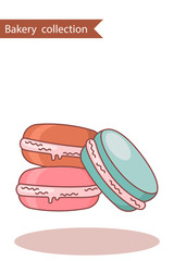 Bakery collection. Colored icon makaron. In trendy flat style isolated on white background.