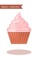 Bakery collection. Colored icon cake. In trendy flat style isolated on white background.