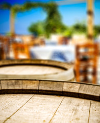Barrels background of free space for your decoration and summer time 