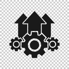 Operation project icon in transparent style. Gear process vector illustration on isolated background. Technology produce business concept.
