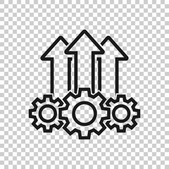 Operation project icon in transparent style. Gear process vector illustration on isolated background. Technology produce business concept.