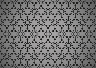 Flower geometric pattern. Seamless vector background. Black ornament. Ornament for fabric, wallpaper, packaging. Decorative print
