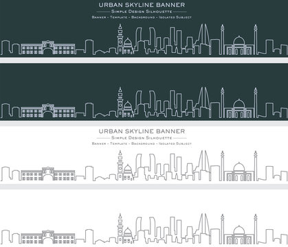 Bahrain Single Line Skyline Banner