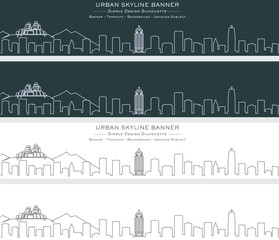 Fototapeta premium Zhengzhou Single Line Skyline Banner