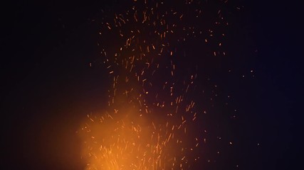 Fire pyre, burning witch, tree branch campfire bonfire flame blaze