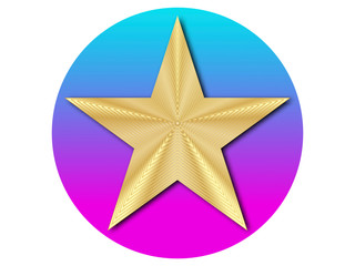 Obraz premium Abstract golden star in geometric style illustration.Vector