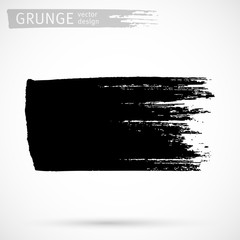 Black ink brush strokes background. Freehand drawing. Grunge abstract design element isolated on white background. Text frame template. Vector illustration EPS 10.