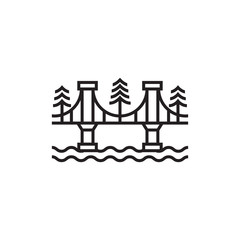 City bridge vector icon design template. - Vector 