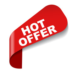 red vector banner hot offer