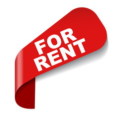 red vector banner for rent