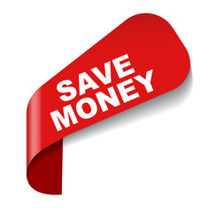 red vector banner save money