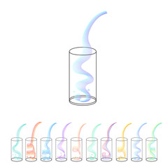 Vector beverage splash pour in glass 