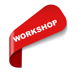 red vector banner workshop