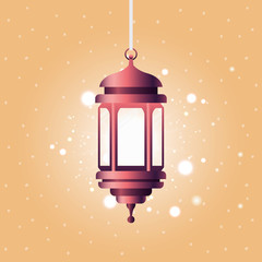 ramadan kareem purple lantern hanging