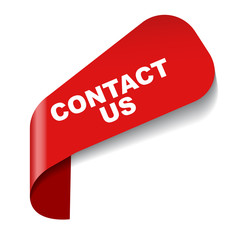 red vector banner contact us