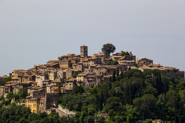 Fototapeta na wymiar Village in tuscany italy, historical ,on the to of a hill