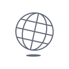 globus illustration black and white vector icon isolated on white background