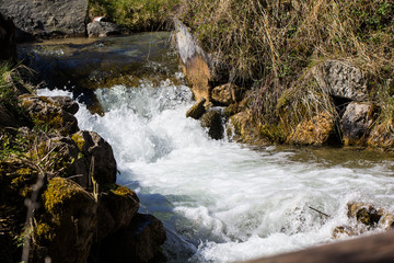cascade in a little creek in the bavarian alps