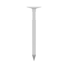 Nail construction industrial equipment building symbol concept. Flat icon isolated white