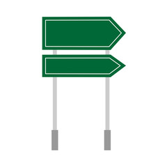 Road direction green sign transportation outdoor pointer warning navigation empty vector