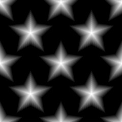 White stars on a black background. Vector drawing. Seamless pattern. texture.