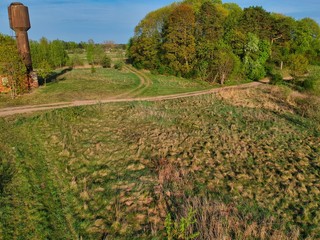 Aerial view of countryside in Belarus