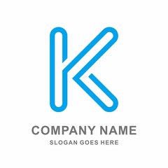 Monogram Letter K Business Company Vector Logo Design