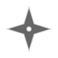 Throwing star ninja shuriken vector flat icon. Kill fun antique seam simple sharp silhouette weapon.