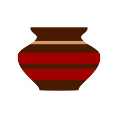 Amphora flat vector traditional classic museum bowl vase. Ancient clay icon myth