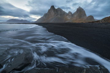 Eystrahorn mountain from the beach in Hvalnes, Iceland