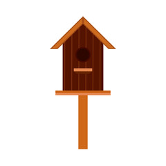 Obraz na płótnie Canvas Nesting box animal design cartoon element vector icon. Wooden bird house isolated white